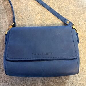 Portland Leather metro mini crossbody “deep water”